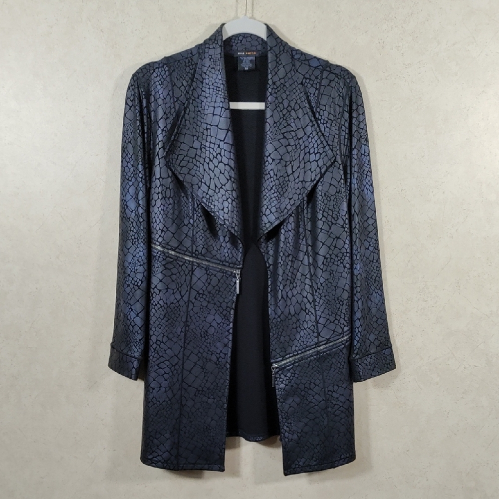 H145 Eva Varro black on black knit blazer jacket M